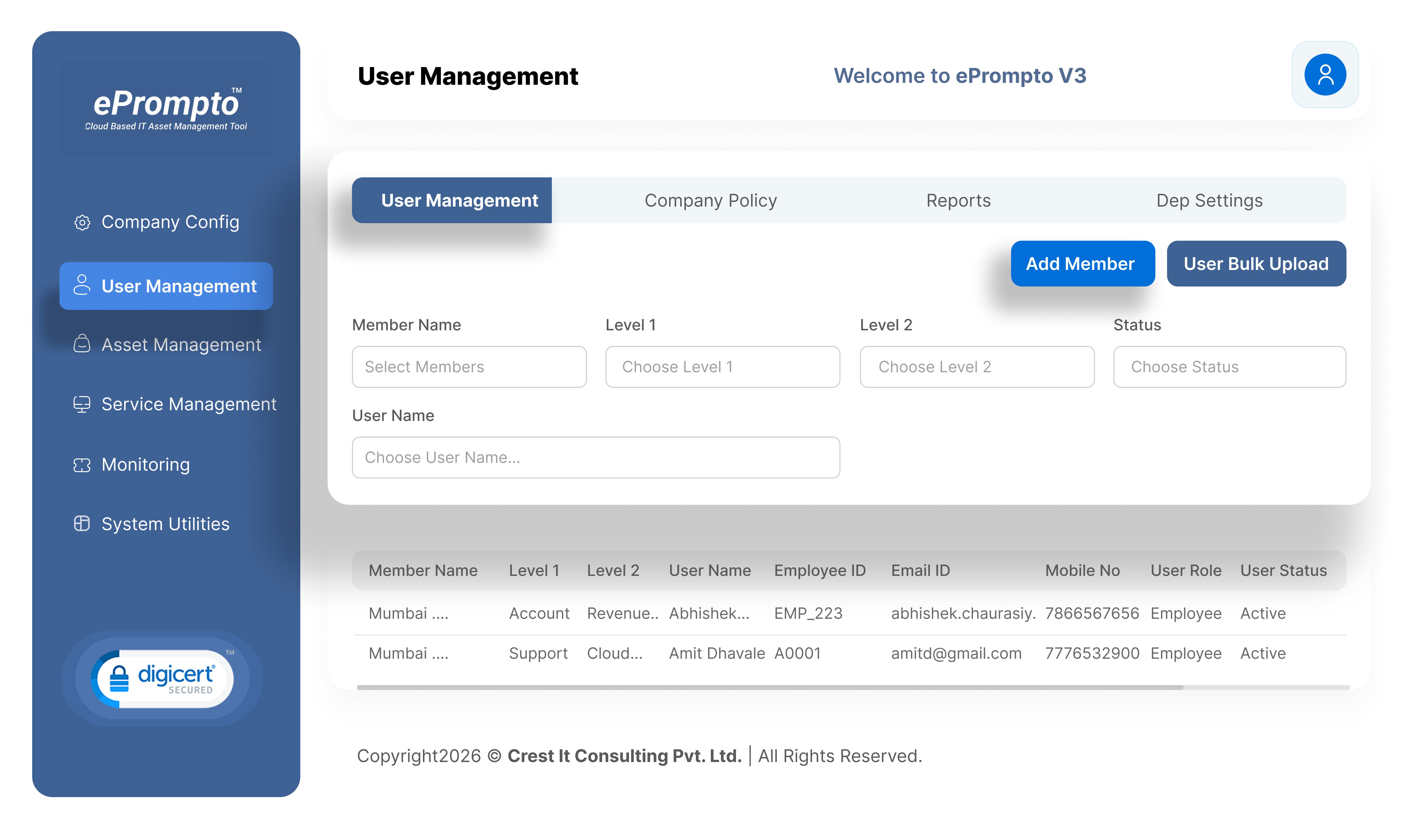 Company Config overview